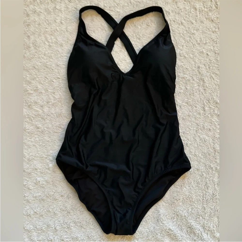 J. Crew High-Support Cross-Back One-Piece Swimsuit | Size 8 Long Torso - Picture 6 of 9